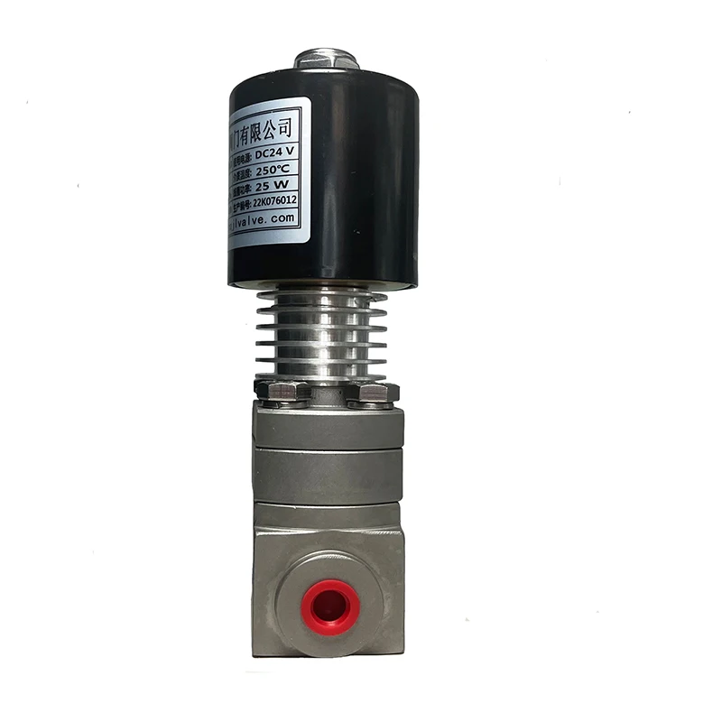 16bar 1.6MPa 350 ℃   Katup solenoid suhu tinggi 1/4 24V Orifice 8mm SS316L DN8 normal tertutup untuk pelarut organik