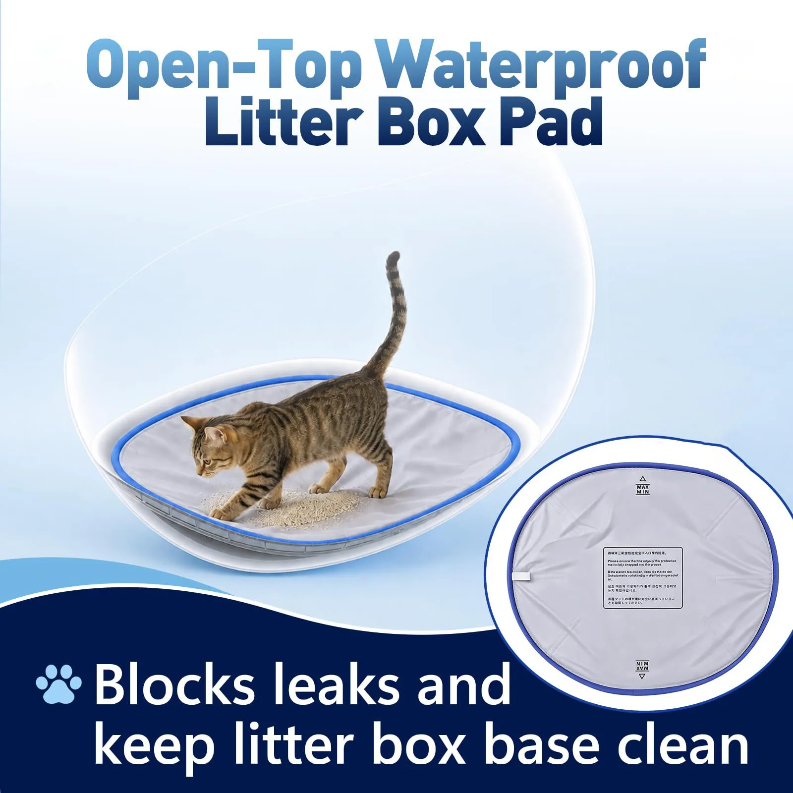 High-performance Replacement Pad Compatible with Self-Cleaning Litter Boxes,Leak-Proof Mat for Compact Automatic Cat Litter Box