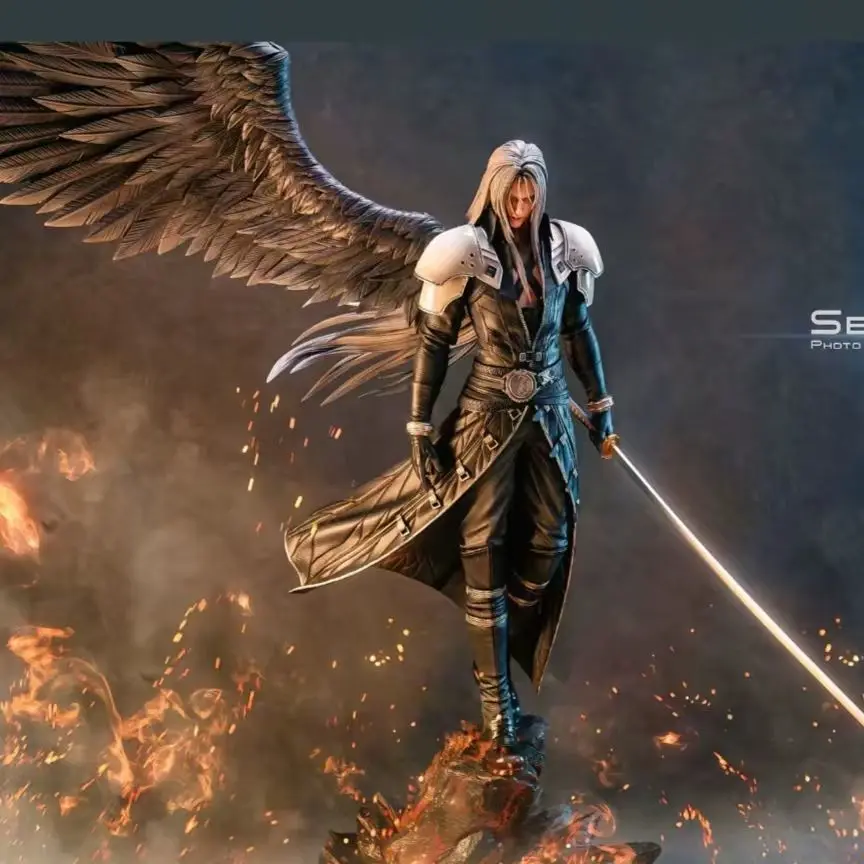 Final Fantasy Sephiroth-actiefiguur - Handgemaakte Gk Angel-serie Game Gerelateerd Model Ornament Collectible in Boxed Packaging gif