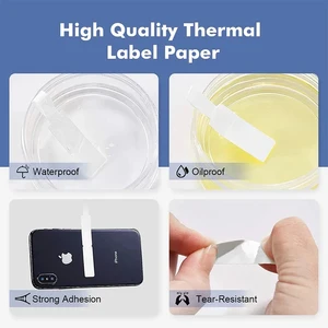 ورق الملصقات الحراري NiiMbot ، مقاوم للماء ، مضاد للزيت ، مقاوم للاهتراء ، مقاوم للاهتراء ، ملصق السعر ، كابل أبيض ، لون ، دائري ، B1 ، B203 ، B21 ، B3s أعلى 6 مبيعات سعر آلة تغليف بوليتو - رقم 1