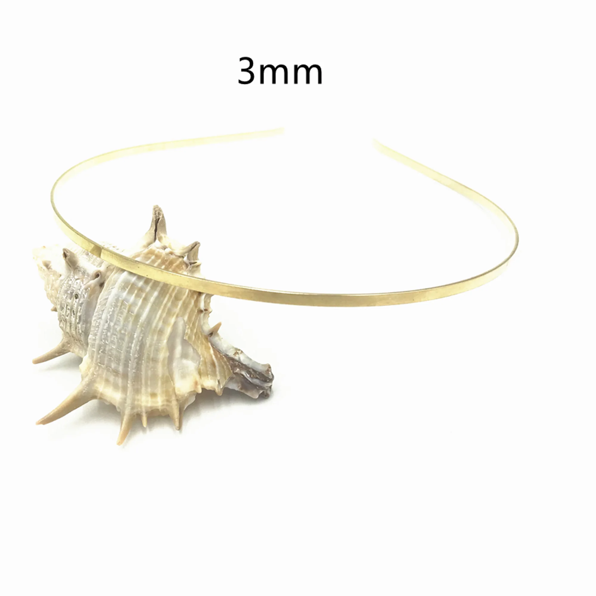 20 Stücke 1,2mm 3mm 5mm 7mm 10mm Metall Haarband Großhandel Gold Silber Schwarz Stirnband für Mädchen Haar Handwerk Haar Hoop Kopfbedeckung – Detail 9