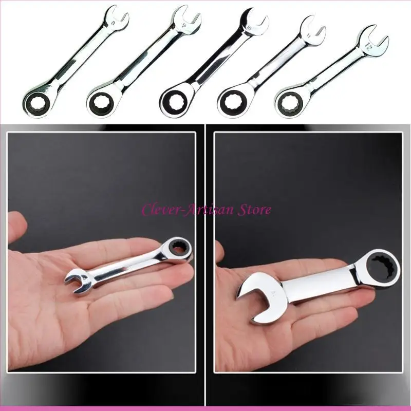 E06B 8-18mm مقبض قصير مقبض Ratchet Wrchench وجع سريع مفتوح المفتوح أداة إصلاح اليد أدوات أدوات الأجهزة