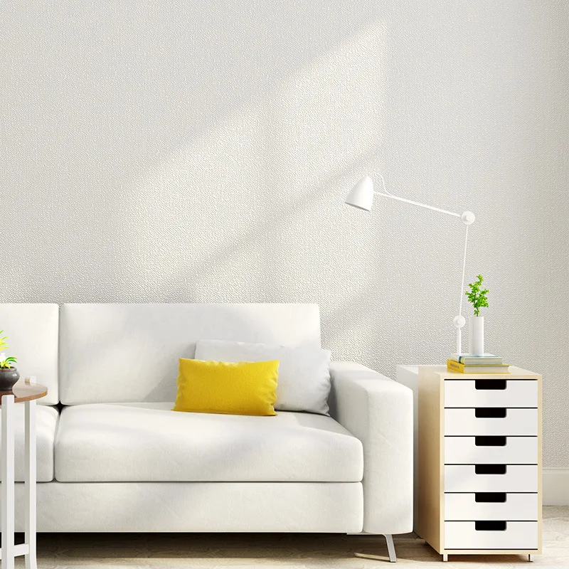 Peel and Stick Linen Texture Wallpaper Plain White Bedroom Living Room TV Background Self Adhesive Contact Paper Home Decor