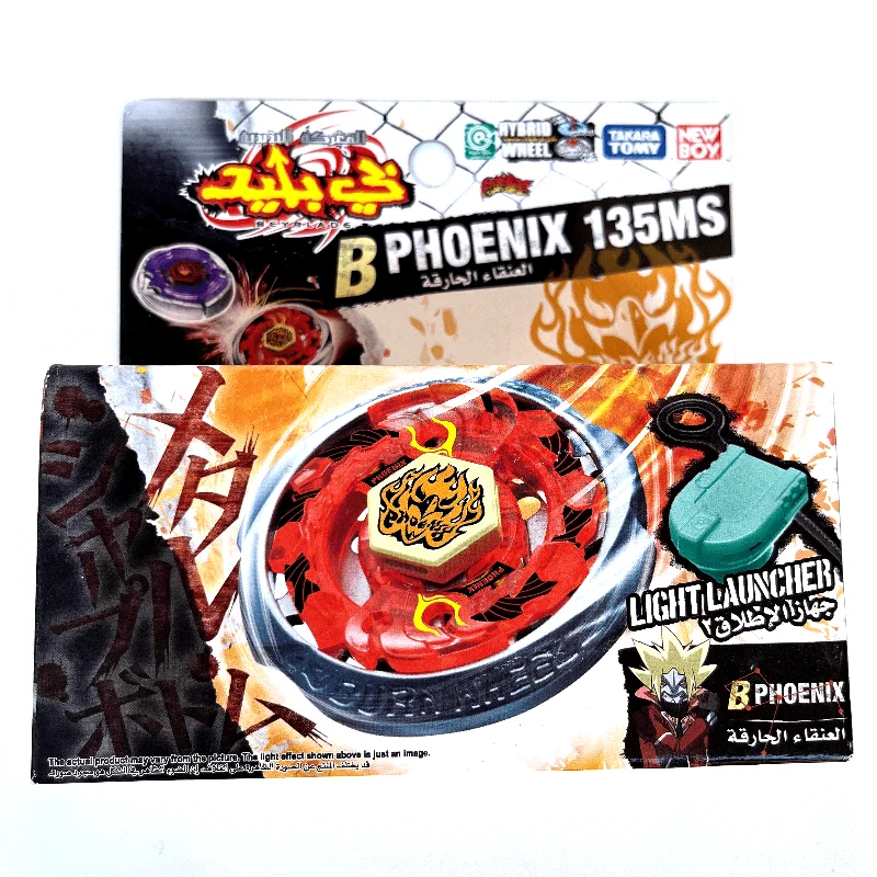 Takara Tomy beyscollector Metal Battle Fusion Top BB59 Phoenix 135MS Roda Híbrida com Lançador de Luz