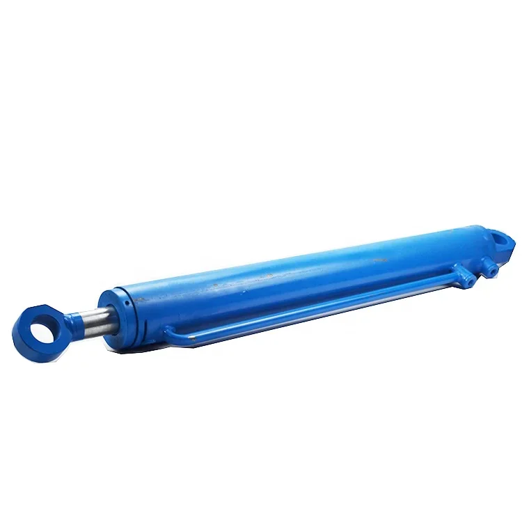 Single double acting bleu hydraulic cylinder with pin bearing