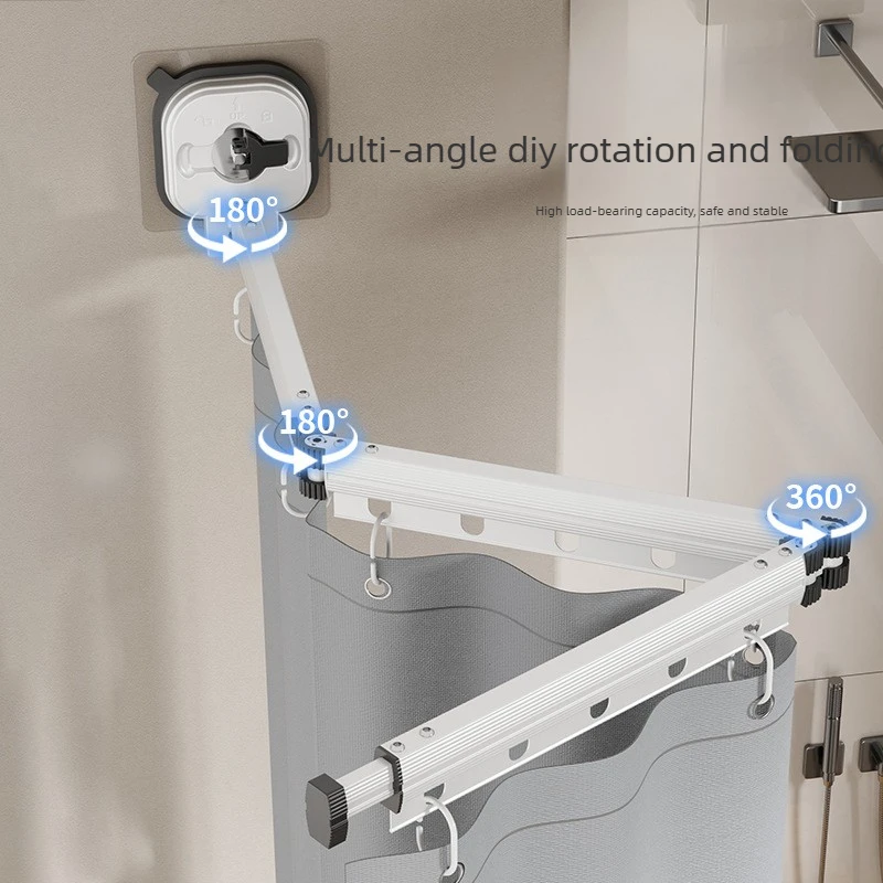 Foldable Shower Curtain with Suction Cups, No-Drill Waterproof Bathroom Divider, Thickened Wet Dry Separation Screen for Home