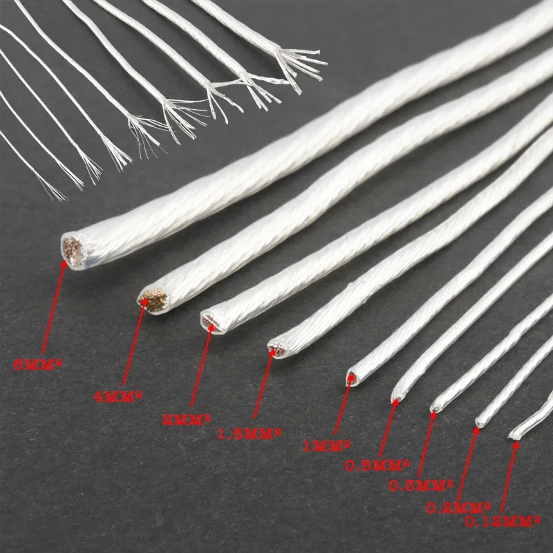 1pcs 5M Silver Plated OCC FEP Wire High Purity OFC Copper Wire 14/16/18/19/20/22/23/24/26 AWG DIY Audio Amplifier Speaker