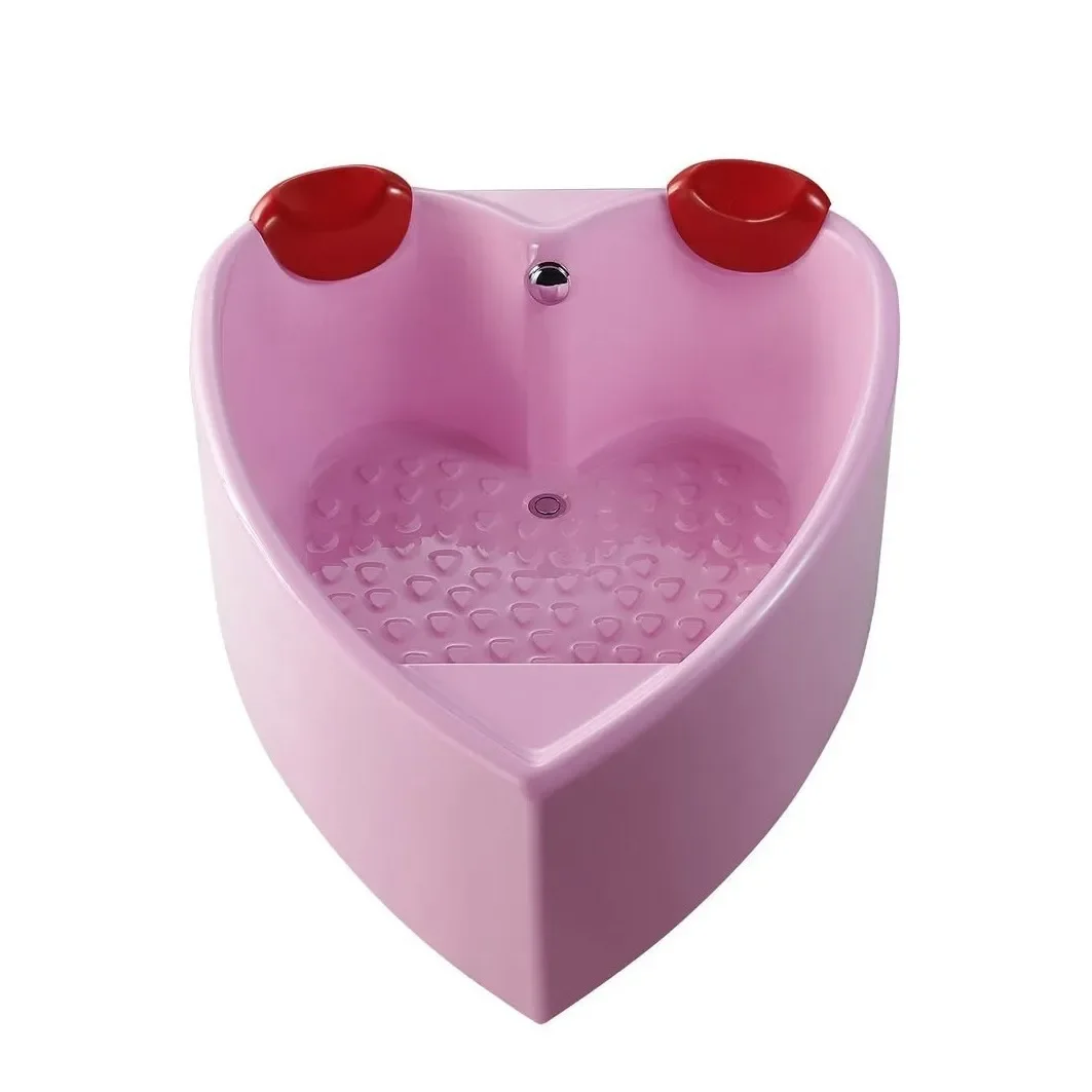 Princess pink love bathtub theme hotel homestay home double acrylic bathtub couple bath tub