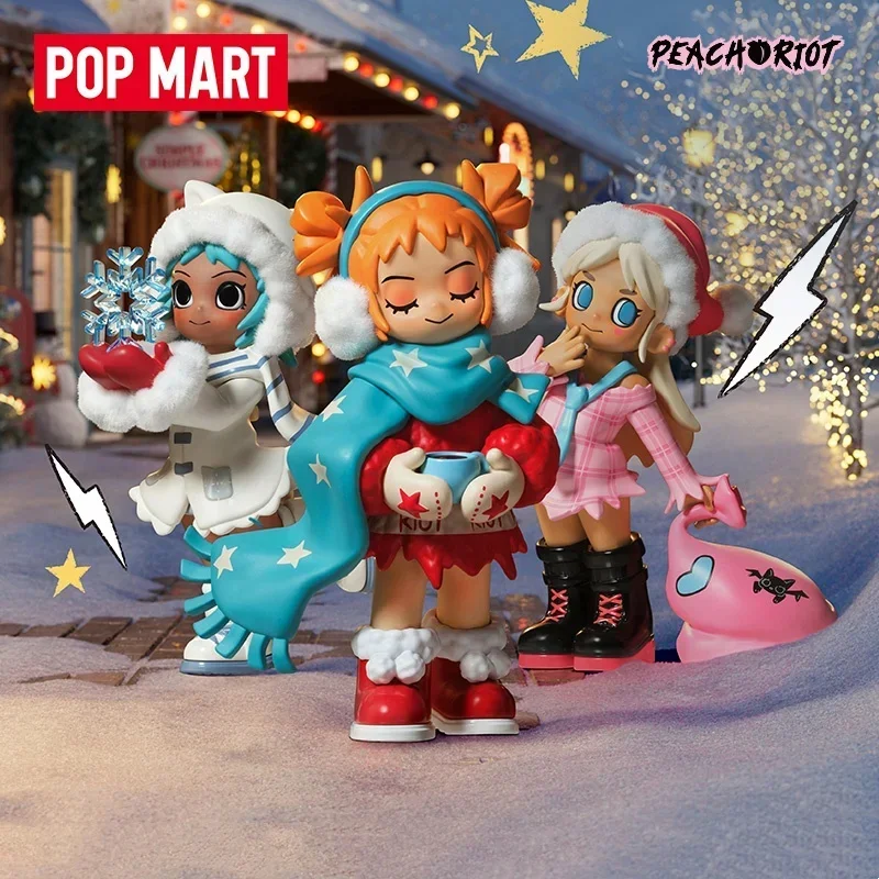 

POP MART Lil Peach Riot Holiday Mixtape Series: Коллекционная фигурка-сюрприз (слепая коробка), милый аниме-персонаж, игрушка-сюрприз, украшение для рабочего стола, идеальный подарок