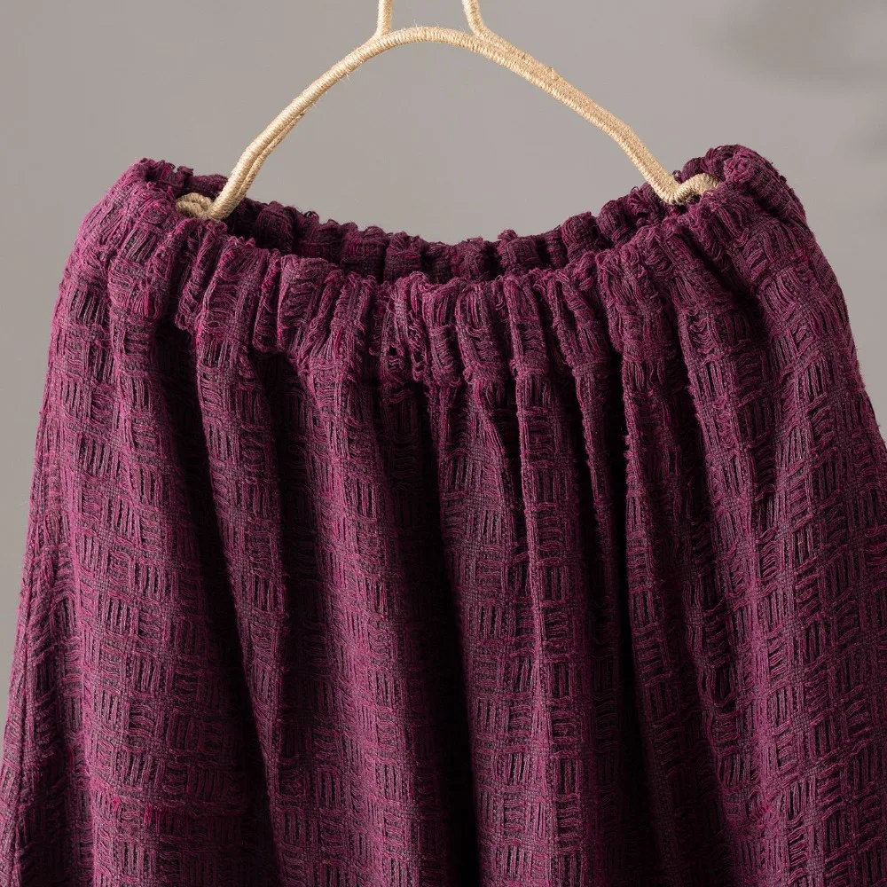 2026 Women's Fashion New 100% Silk Tussah Silk Fragrant Cloud Yarn Thickened Double Pocket Loose Pitaya Color Curved Knife Pants