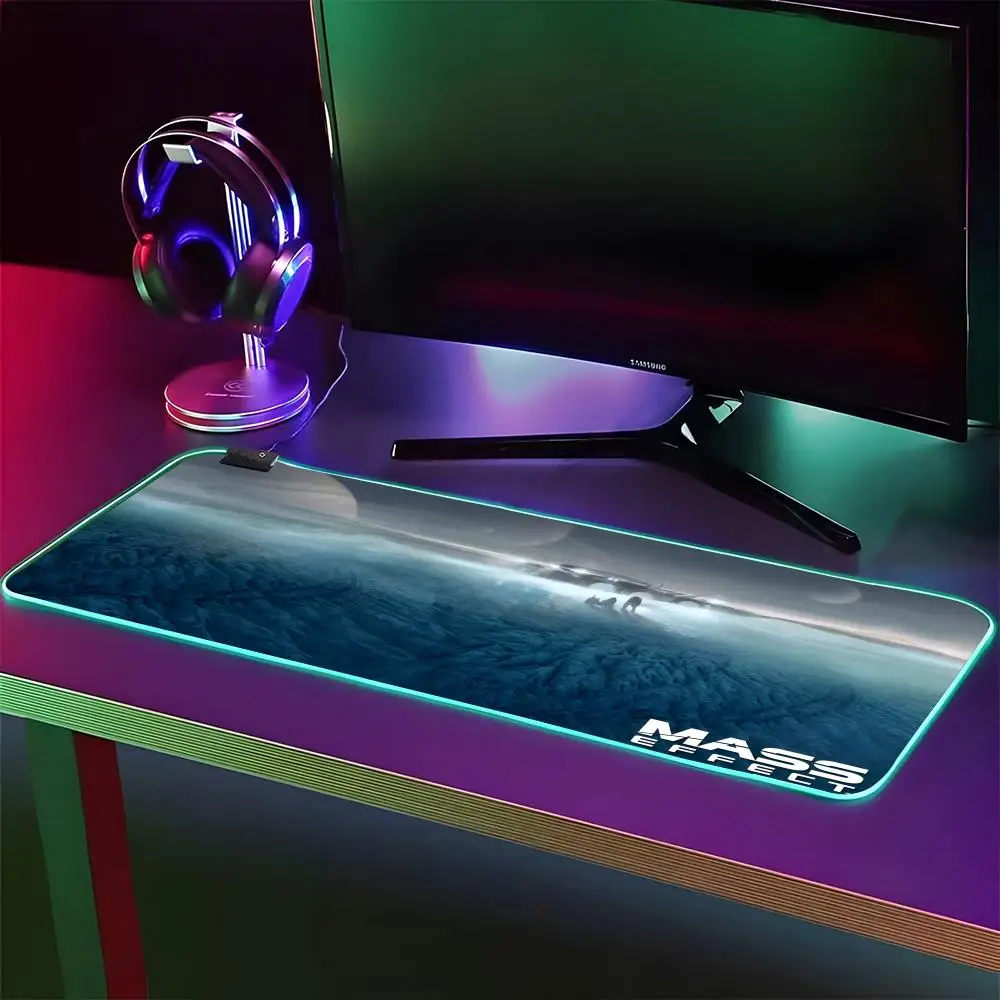 Mass Effect Andromeda Mouse Pad RGB Gaming Mouse Pad Desk Mat HD Gamer Large LED Light XXL MousePads