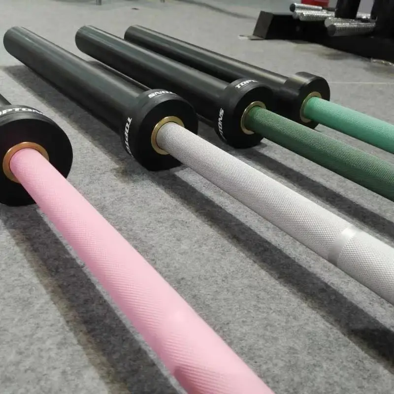 Weight Lifting Barbell Powerlifting Bar Multiple Colors Weightlifting Bar Gym Fitness Alloy Steel Chrome Barbell