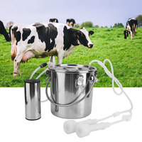 Goat Sheep Cow Milking Kit Portable Electric Milker Milking Machine with 5L Suction Tank Suction Double Ends & Pump