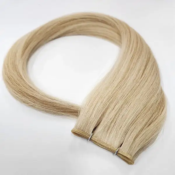 Genius-Bundles de cheveux raides à double proximité pour femmes, Extensions de cheveux bouclés, Trame, Real Human Hair, Blonde, Document Wn, 50g