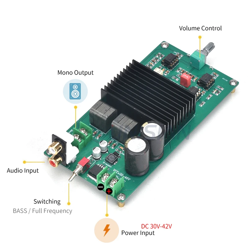 UNISIAN 600W TPA3255 Mono Amplificador de Áudio Digtial Placa de Amplificadores de Suberwoofer de Alta Potência