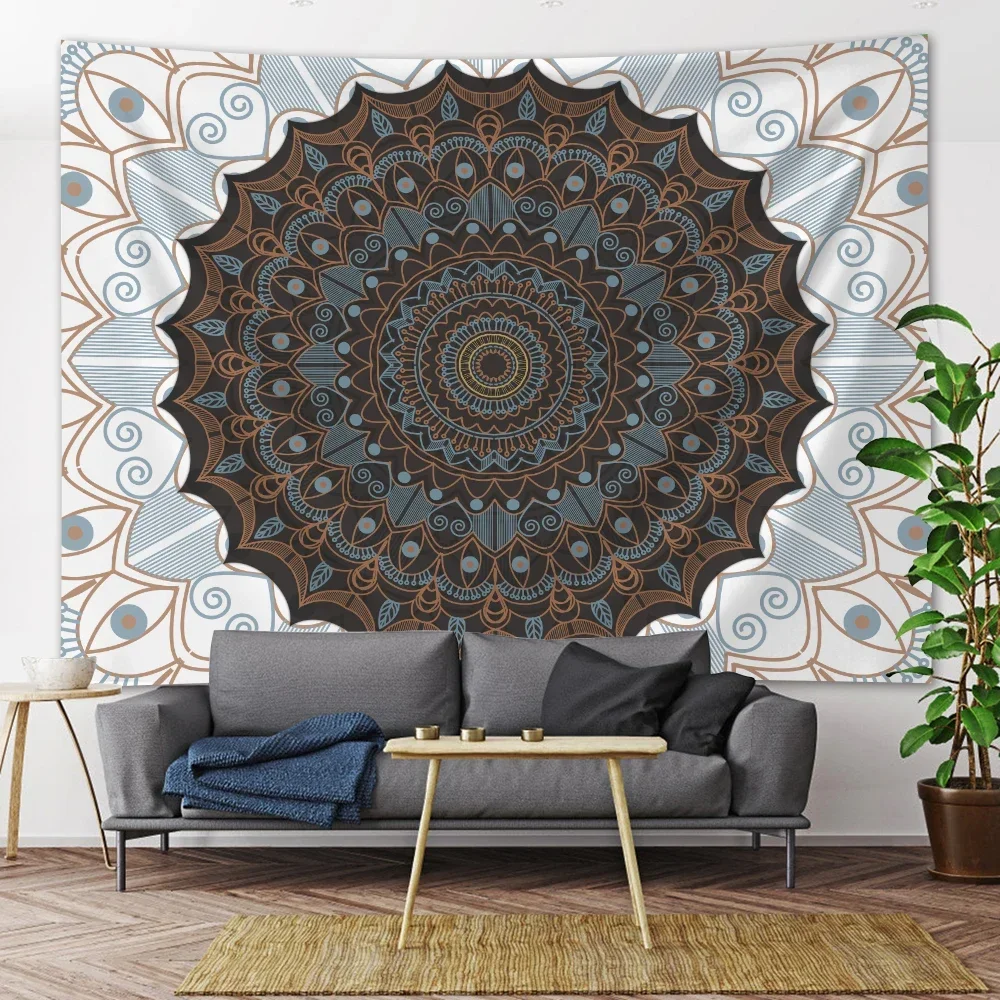 Large Mandala Psychedelic Scene Home Decor Tapestry Tarot Card Wall Hanging Boho Room Decor Beach Towel Sheet