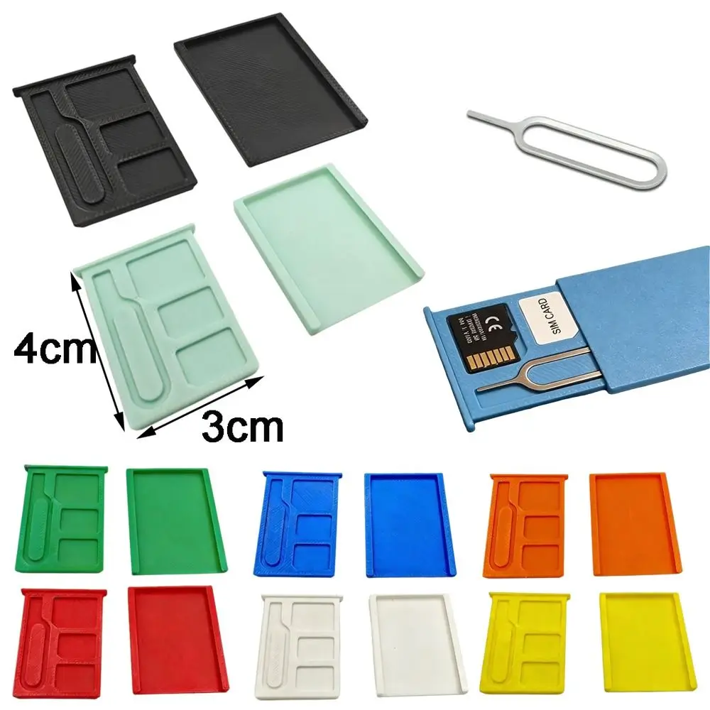 1PCS with Eject Pin 3D Printed SIM Card Storage Box Shockproof 1-Slot TF Card Secure Storage Box 2-Slots SIM Card