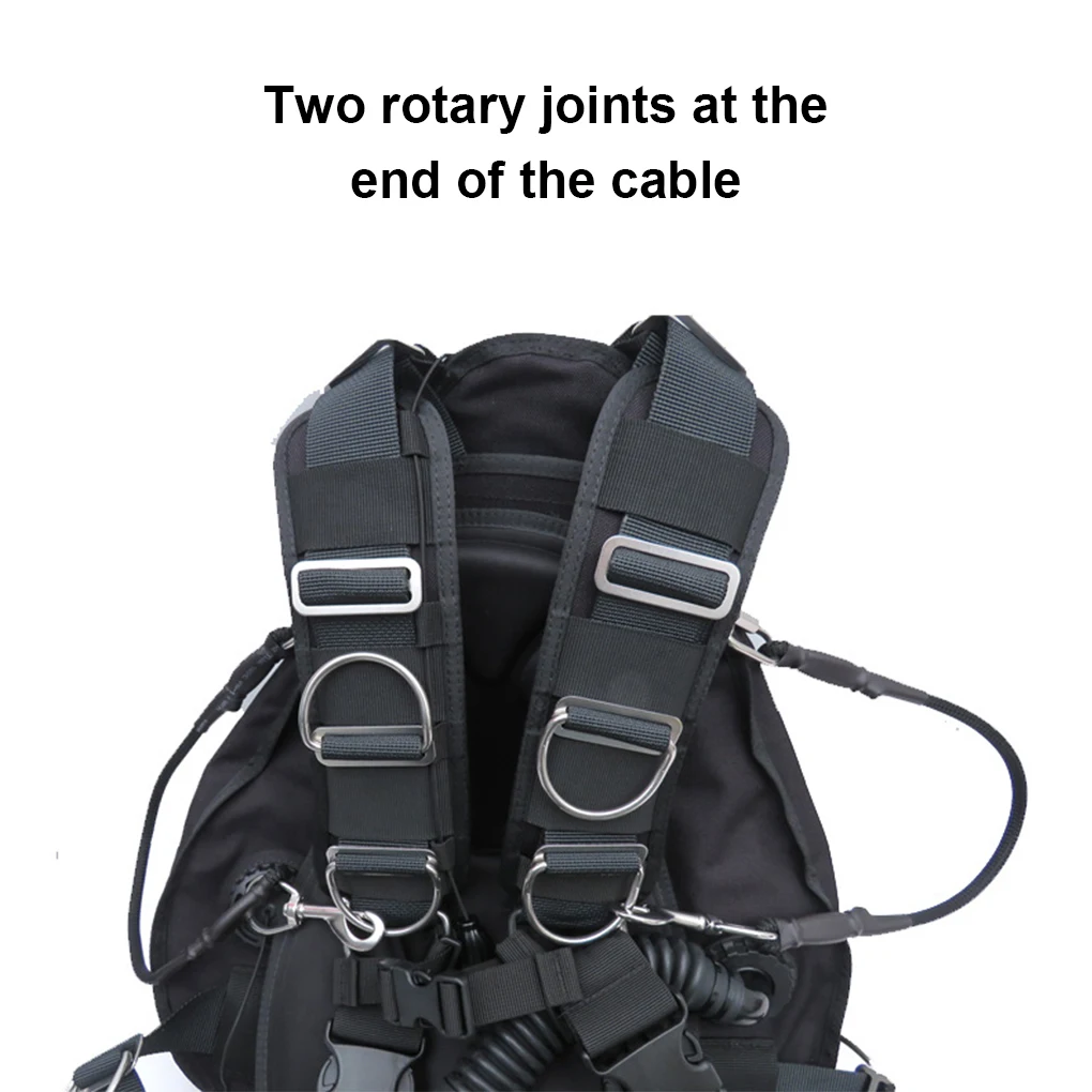 2 قطعة الغوص Sidemount بنجي الفولاذ المقاوم للصدأ المفاجئة المهنية حبل الرياضات المائية في الهواء الطلق تزوير كابل فضفاض #3