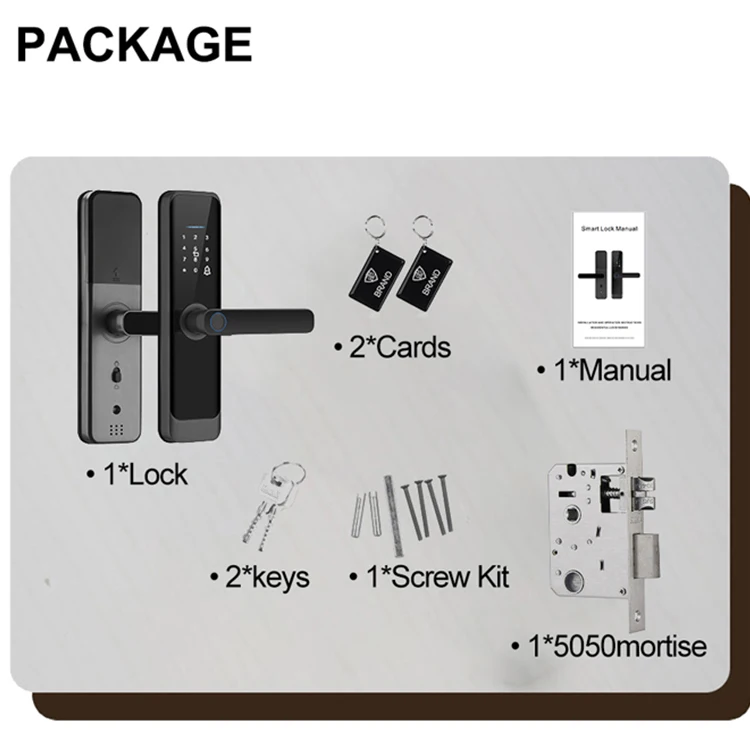 Digital Smart Doorlock Passcode Home Wooden Small Electronic Mini Fingerprint Wooden Security Door Handle Lock - view 3