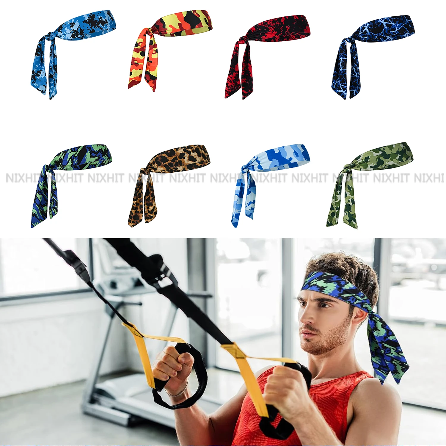 Camou Sport Headbands Men Cycling Running Sweatband Fitness Jogging Tennis Yoga Gym Headscarf Women Head Sweat Hair Band Bandage