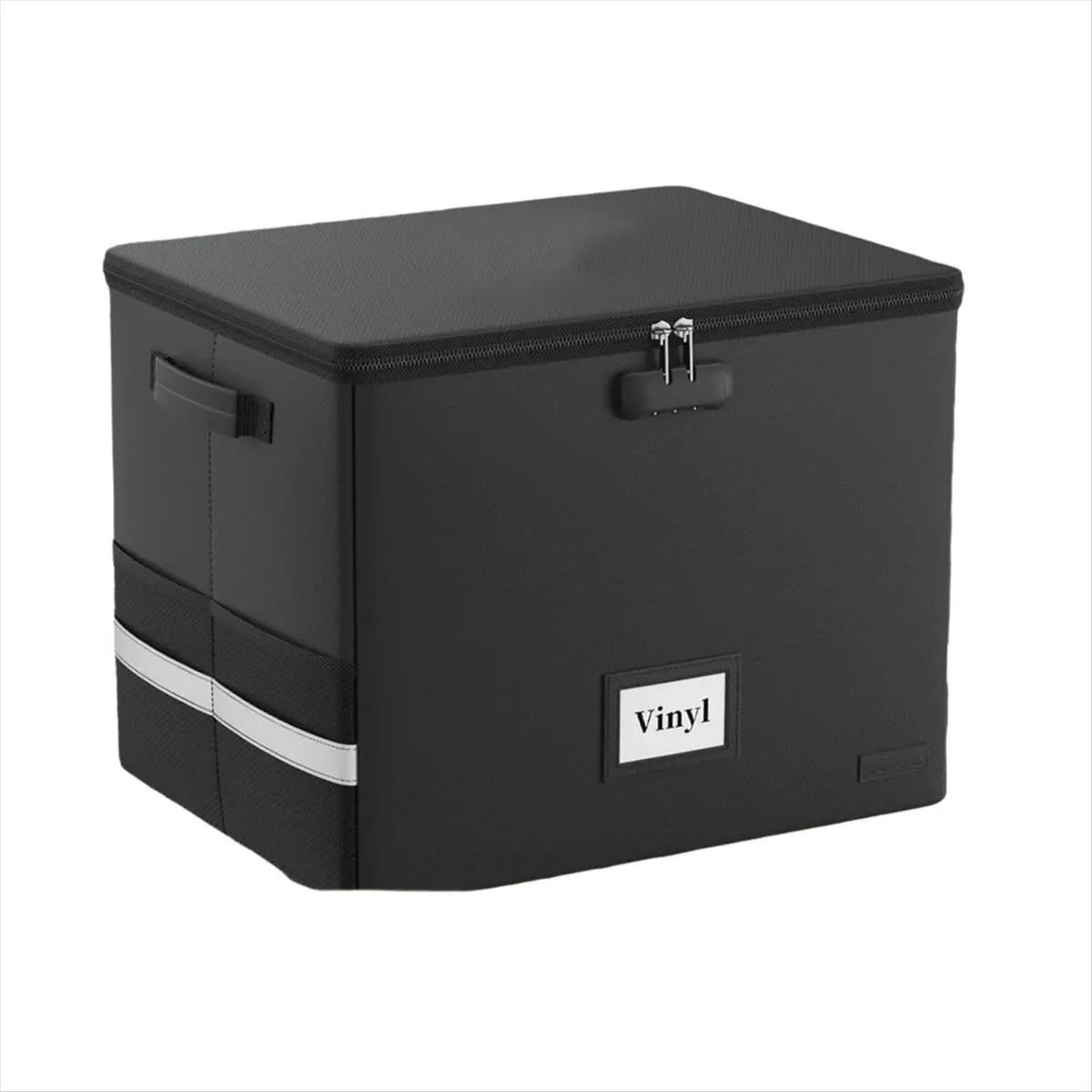 A45M Vinyl Record Storage Box with Lock,Fireproof&Water Record Organizer Storage for 100+ Single Records