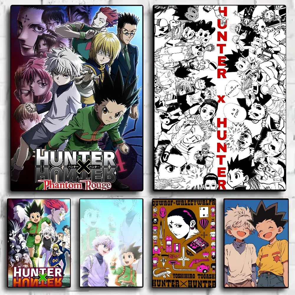 Killua Zoldyck Kurapika Gon Freecss Anime Hunter X Hunter Poster HD art sticky wall waterproof home living room bedroom bar aest