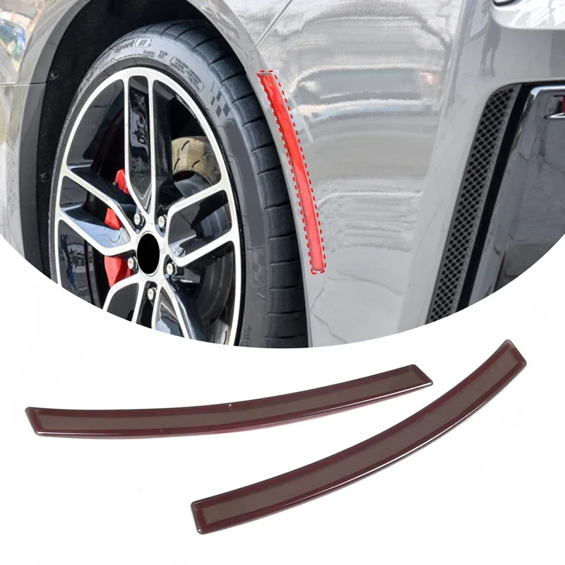 For 2014-2019 Chevrolet Corvette C7 Z06 ABS car front wheel rear wheel eyebrow reflective decorative strip sticker auto parts