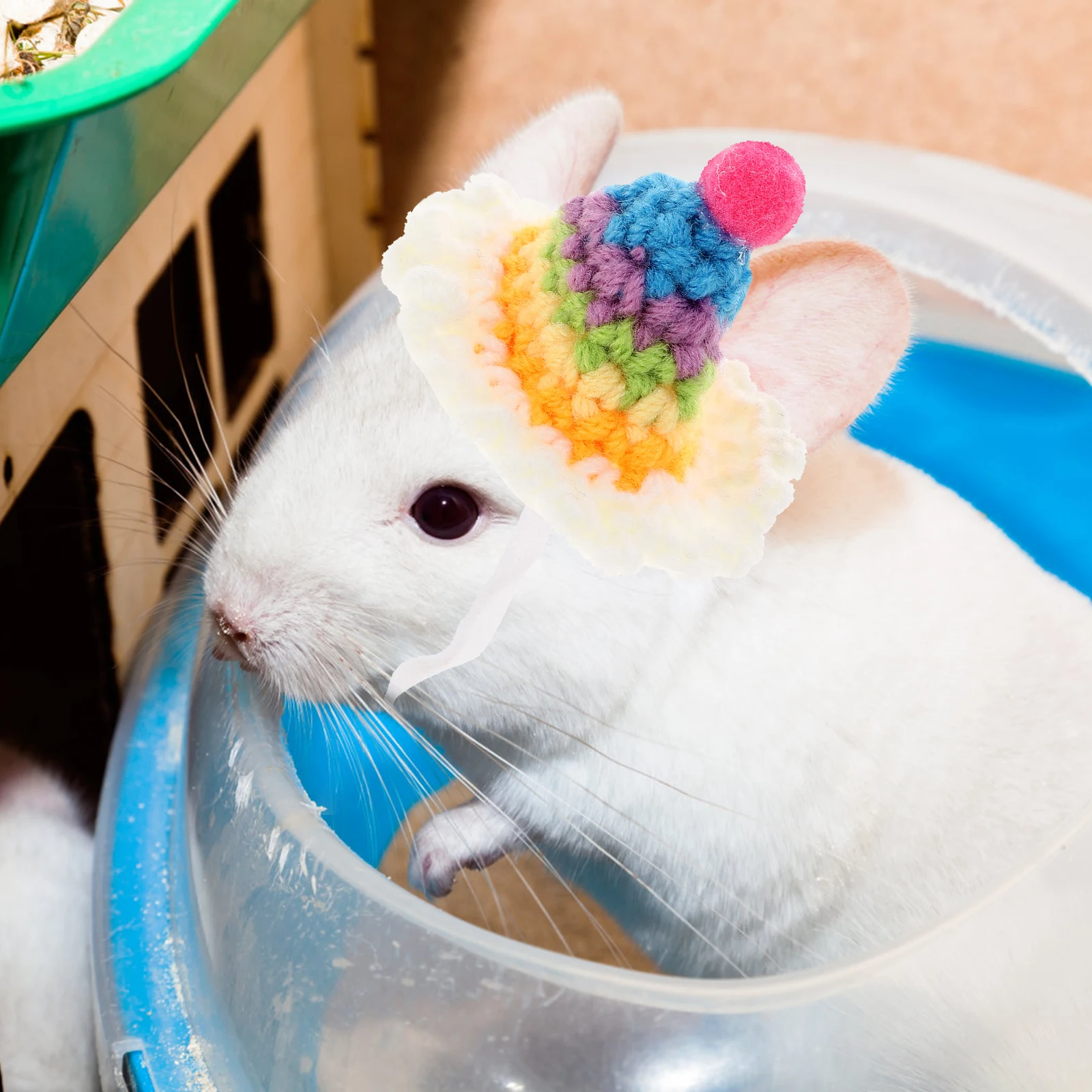 

Small Pet Birthday Hat Hamster Pig Design Adjustable Lightweight Cute Hat for Halloween Party Photo Prop Hamster Head Decor