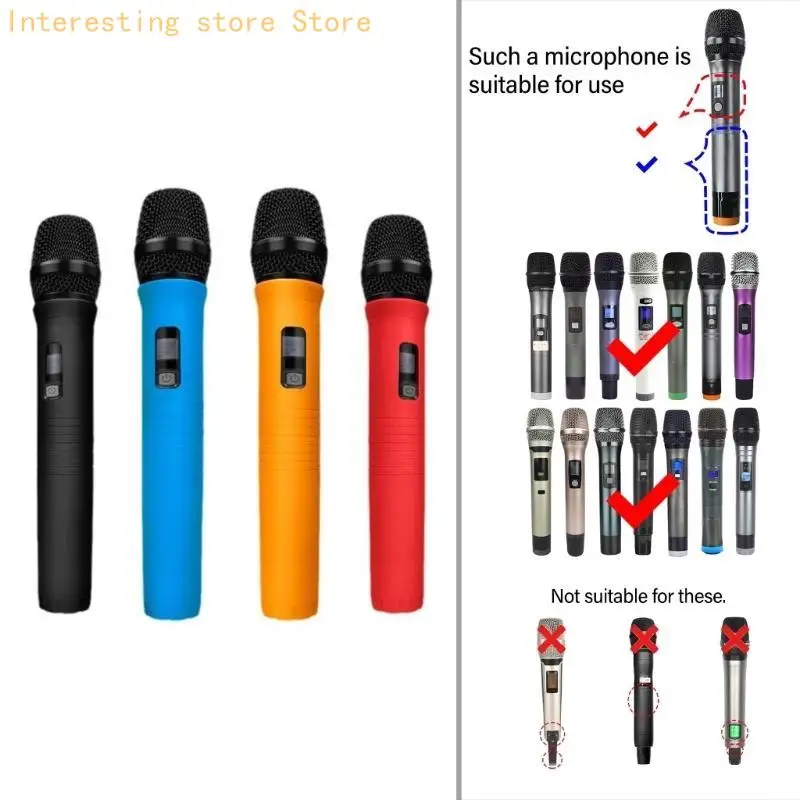

55KC Wireless Microphones Silicone Sleeve and Grip Enhancer for Various Occasions