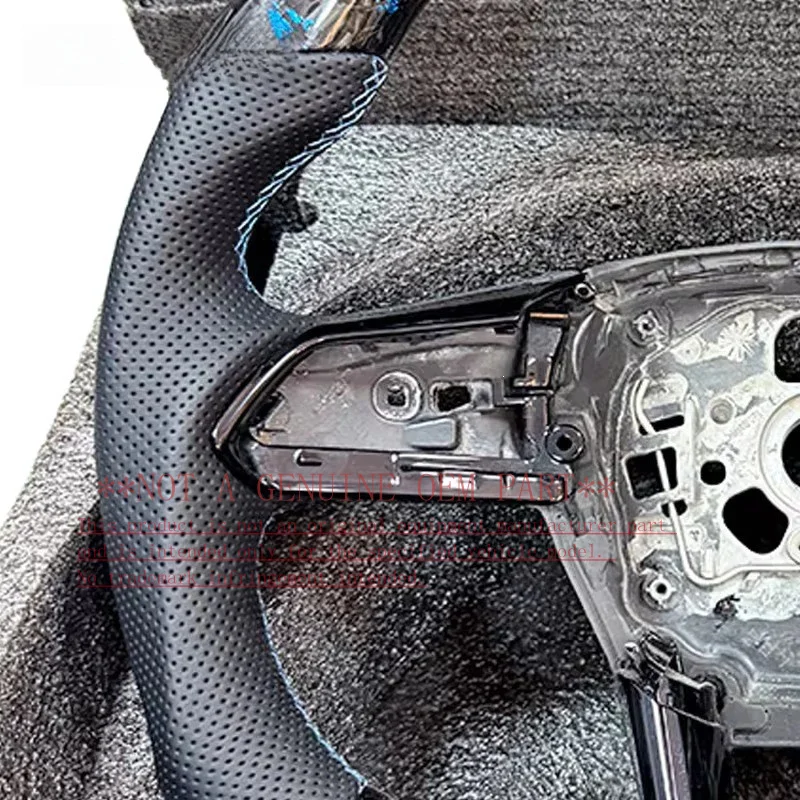 For Audi Forged Blue Carbon Fiber Steering Wheel Horn Cover For A6 A7 C8