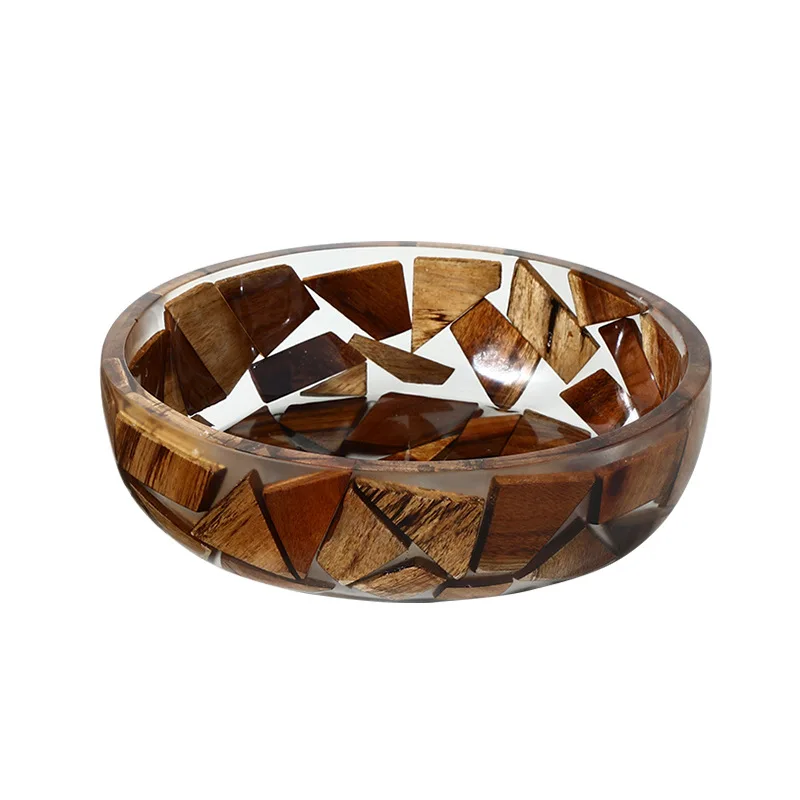 Modern log wind resin fruit plate, bed and breakfast coffee table, dining table, bar decorative tray
