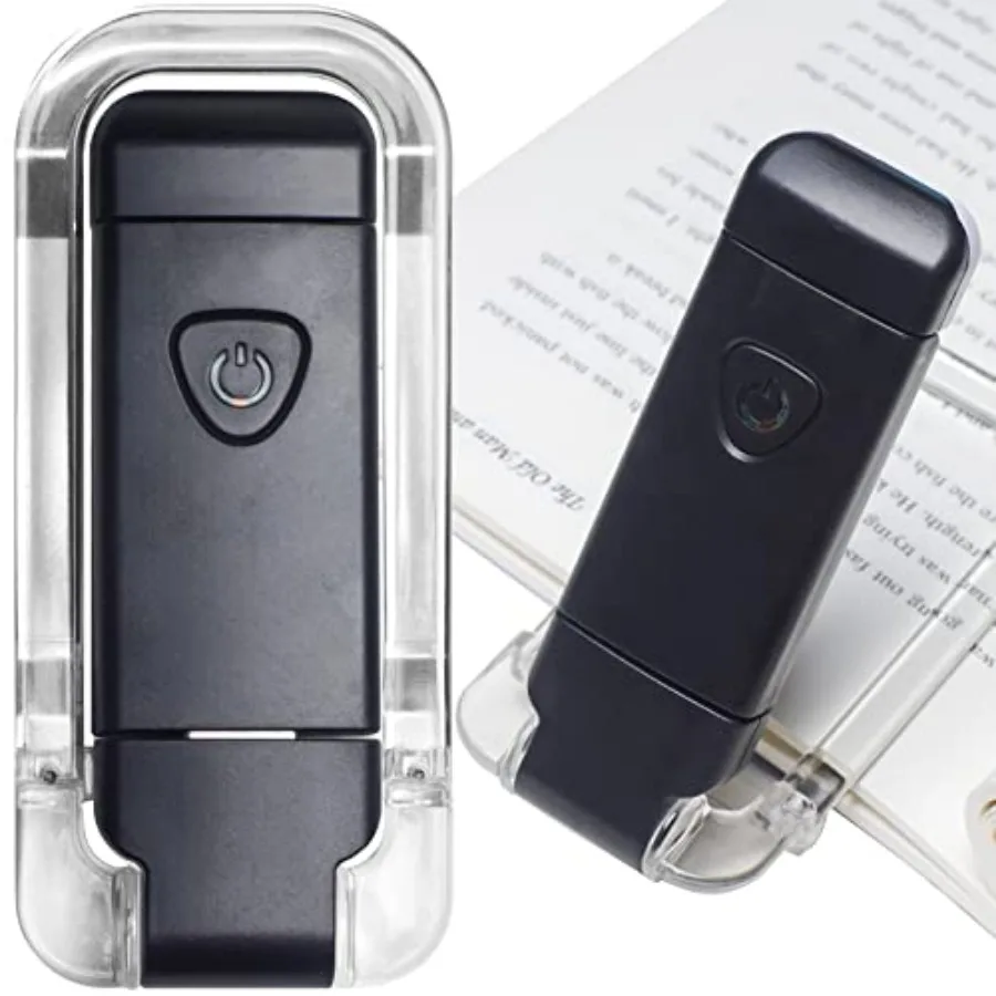 

Portable USB Rechargeable LED Clip-on Book Light for Eye-Protection, 3 Brightness Adjustable Dimmable Bookmark Light for Readin