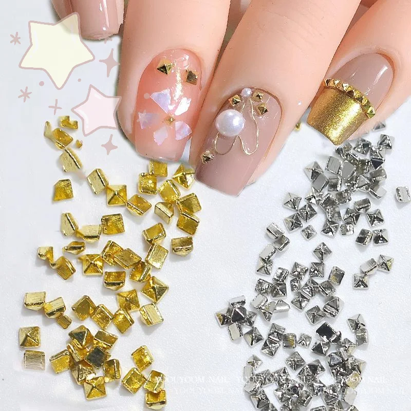 مسمار معدني المسامير الذهب والفضة سحر مربع الشرير المسامير ترصيع تلميح الديكور DIY بها بنفسك الحرف مانيكير الفن مسمار الفن Accesso