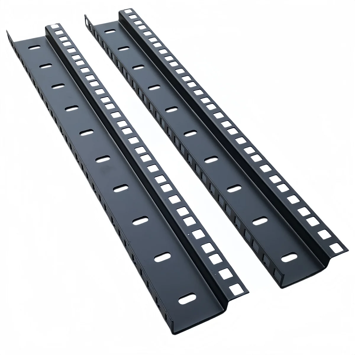 2Pcs 10U Cabinet Square Hole Columns (U Bar / Vertical Beam) 19inch Special Vertical Beams for Cabinets, Including M6 Snap-On Nut Screws, 32 Sets