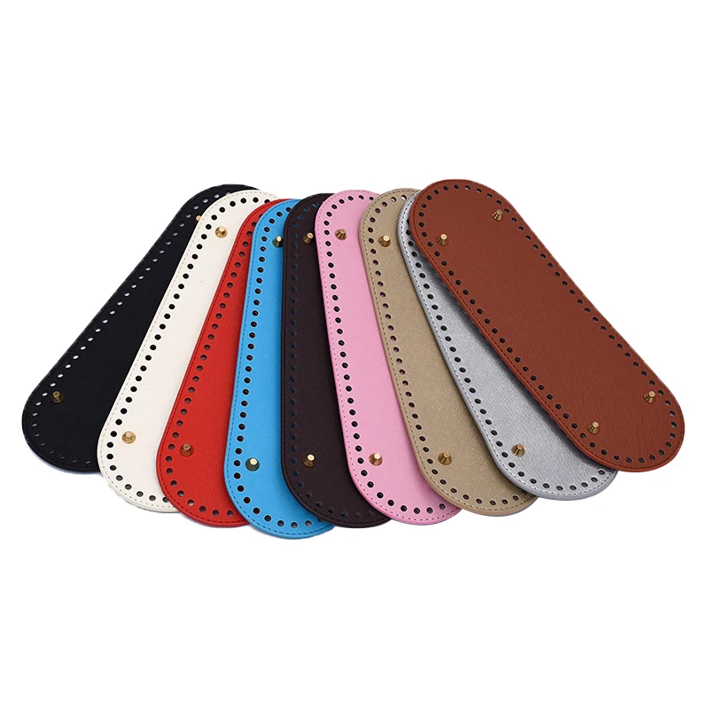 30*10cm Oval Bottom For Knitted Bag PU Leather Bag Accessories Handmade Bottom DIY Crochet Bag Bottom Solid Color Bag Part