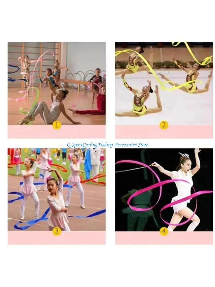 

200CM Long Ribbon Streamers Rhythmic Gymnastics for Artistic Dancing Gymnastic
