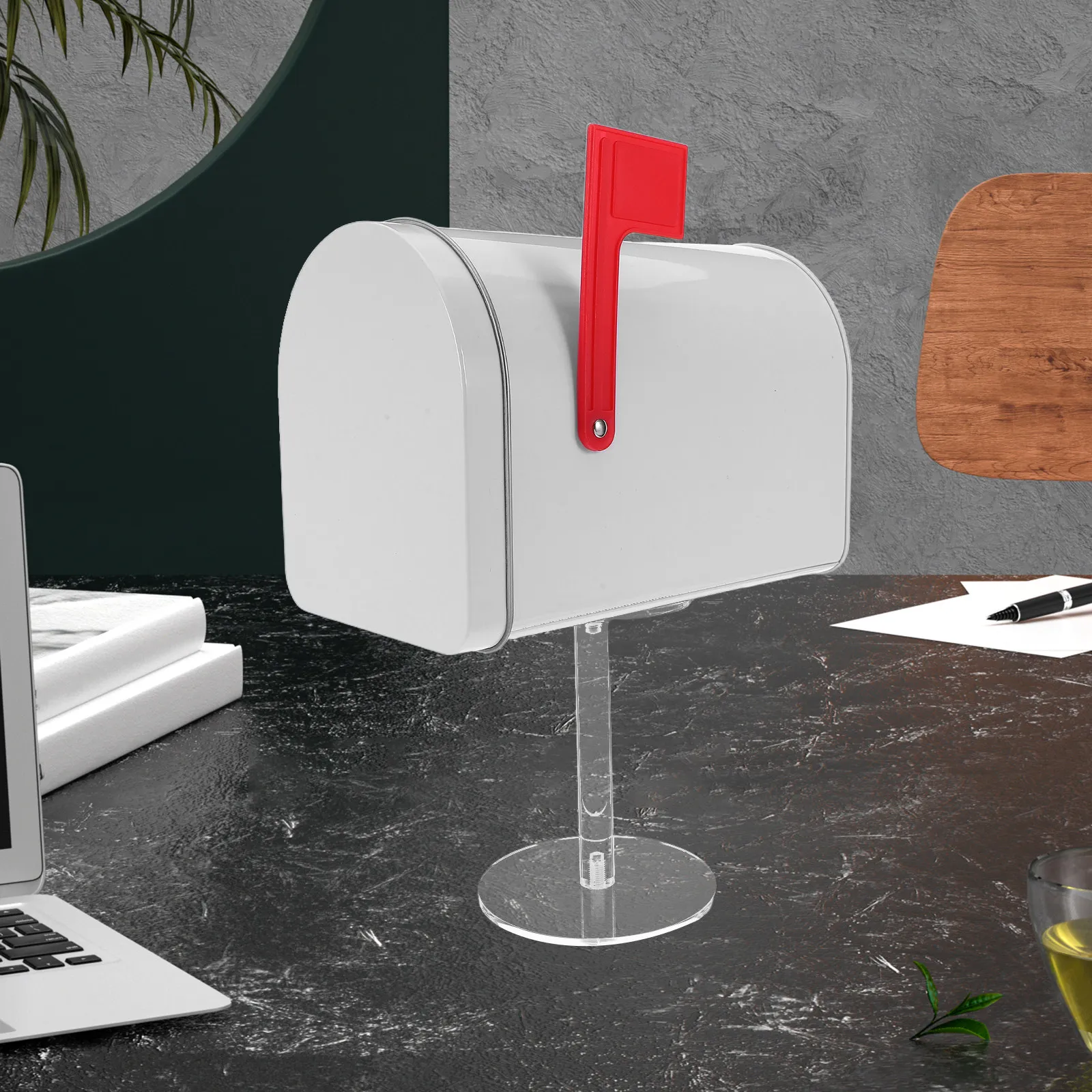 Mini Metal Waterproof Mailbox Iron Post Box White Suggestion Donation Tip Box Ornament Home Office Micro Landscape Decor
