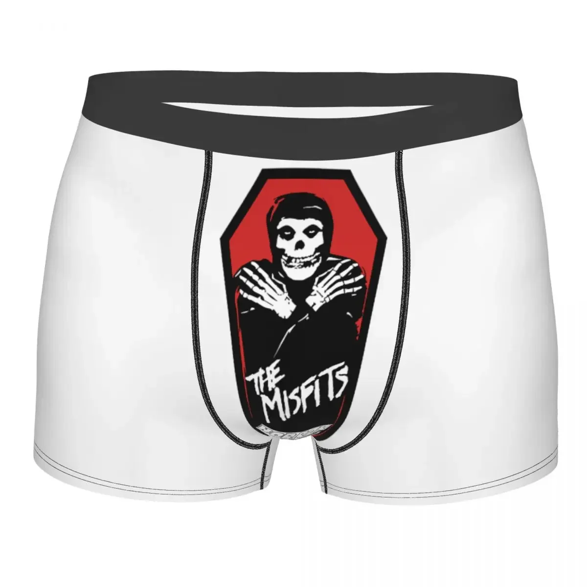 Custom Male Punk Dark Misfits Coffin Horror Business Underwear Heavy Boxer Briefs Breathable Shorts Panties Underpants