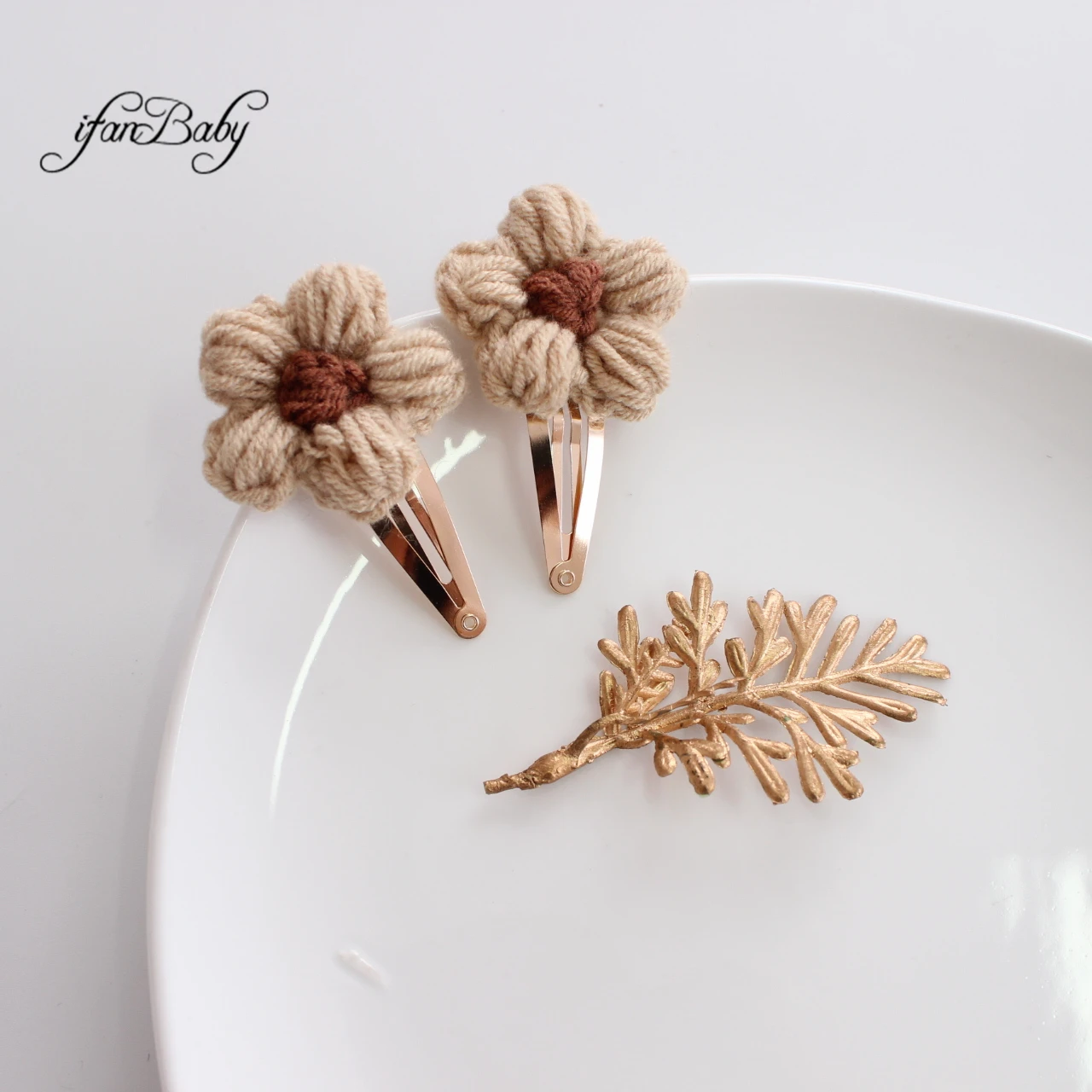 Cute Kids Girl BB Hair Clips Pins Headwear Flower Clips 2 Pieces