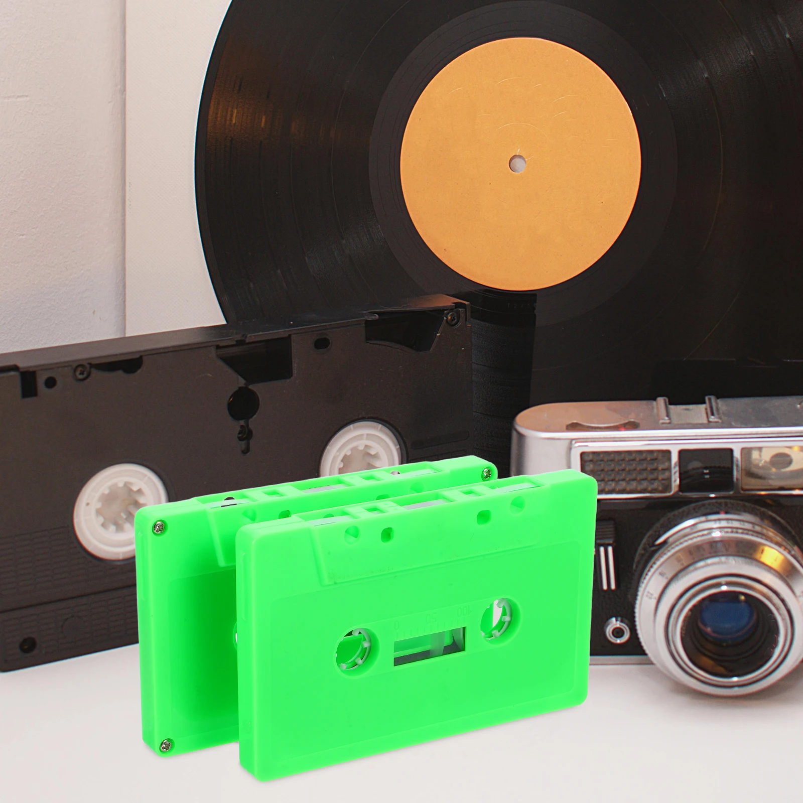 

2pcs Blank Storage Box Retro Cassette Cases Tape Holder Organizer Plastic Compact Holder Organize Small Items