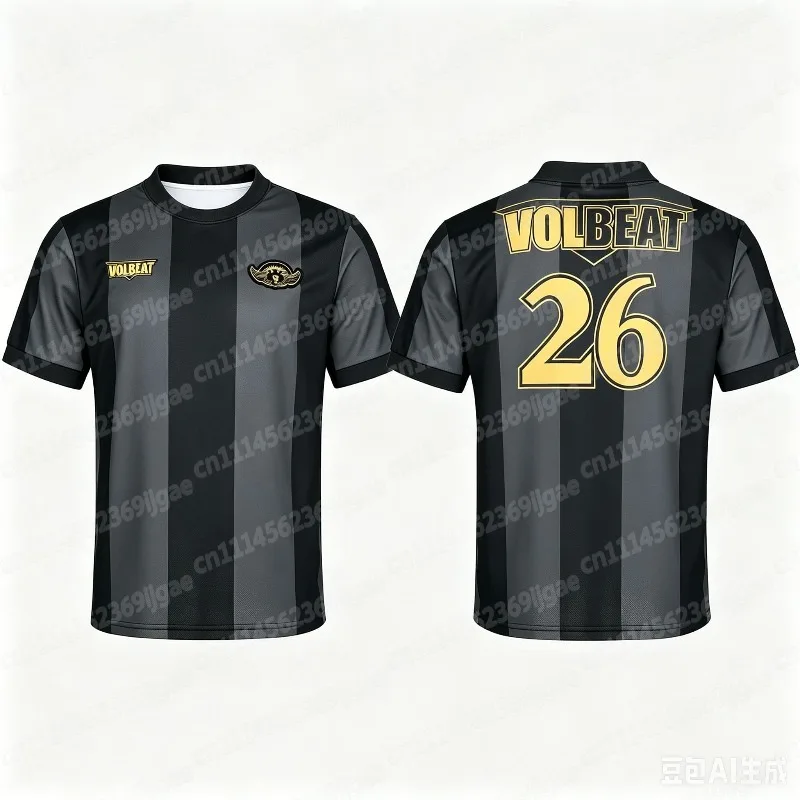 Neues Fußballtrikot für Fans, Volbeat Band 26 Themen-3D-Druck-T-Shirt, lässiges Sport-Kurzarm-Familien-Top für Rockfans – Detail 5