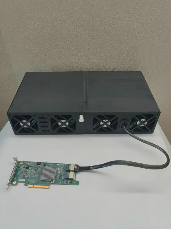 12 bay hard disk expansion enclosure external storage box nas black skirt 12g Expander backboard can be connected in series