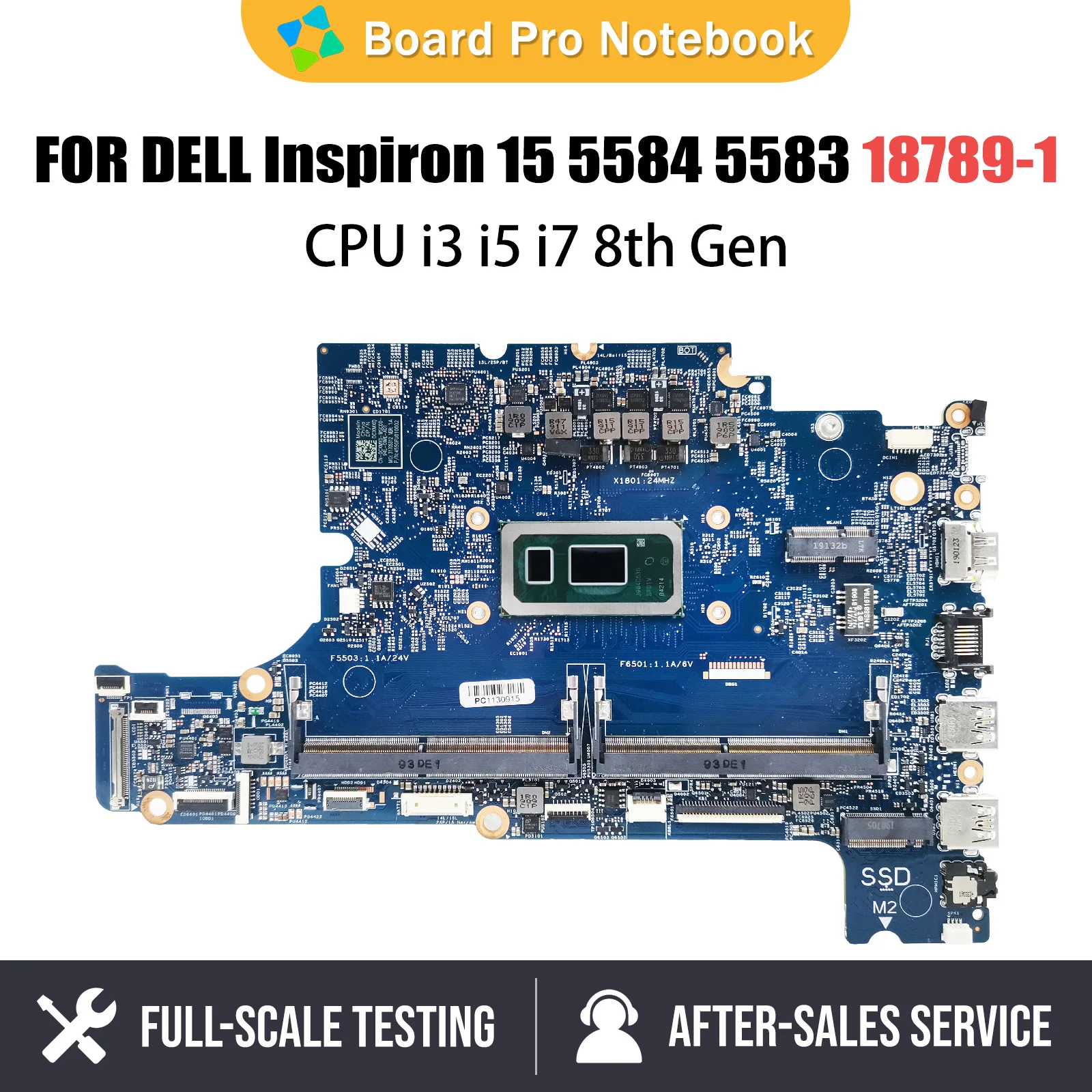 

Laptop Motherboard For Dell Inspiron 15 5583 5584 18789-1 0CXMX0 0F62D6 Notebook Mainboard With i3 8145U i5 8265U i7 8565U CPU