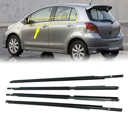 4Pcs Window Weatherstrip for Toyota Yaris Hatchback 2006-2013 (4 doors) Side Door Outer Glass Rubber Sealing Strips Belts Black