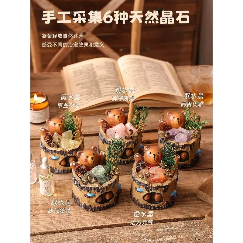 Bear Diffuser Stone Bedroom Long-lasting Aromatherapy Household Essential Oil Spar Forest Wind Ornament Birthday Gift