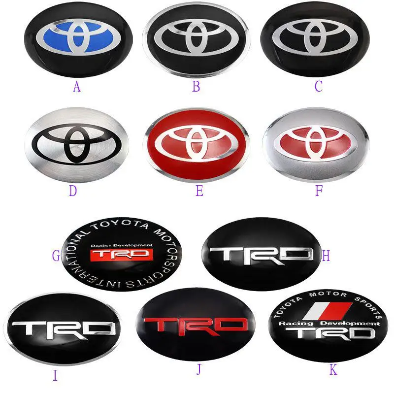 4pcs Car Wheel Stickers 56mm Auto Center Hub Cap Decal For Toyota Gazoo Racing Corolla Yaris Chr Auris Rav4 Prius Prado Avensis