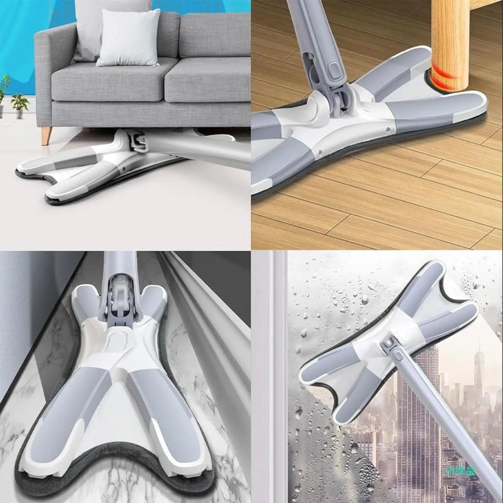 UNTIOR Microfiber X Shape Mop for Floor Cleaning Dust Mop with Self Wringing Perfect Cleaner for Hardwood Wet Reusable Dust Mops