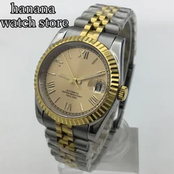 BLIGER 36mm 39mm NH35 Automatic Men's Watch Gold Dial Two-tone stainless steel case Bracelet Sapphire glass 100meters waterproof