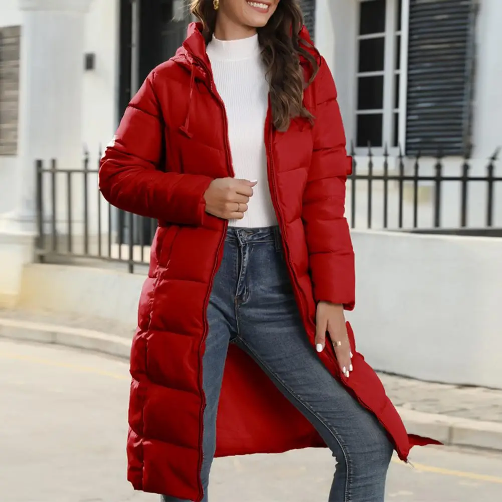 2025 بلون طويل نوع أسفل سترة المرأة أسفل مبطن سترات سميكة معطف الشتاء الرباط سستة إغلاق القطن وسادة مبطنة #3