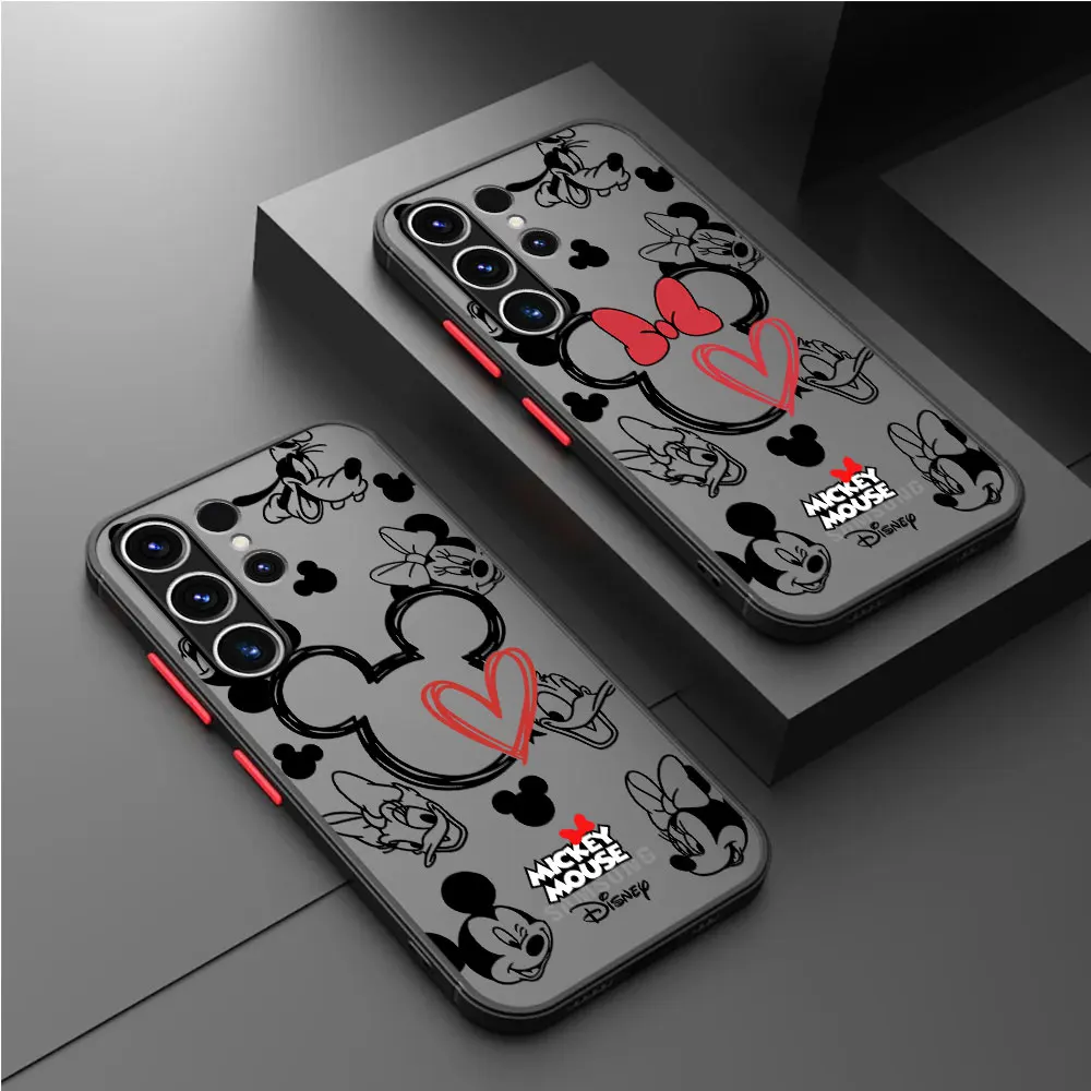 Phone Case For Samsung Galaxy S24 Ultra S22 S23 Ultra S21 S20 FE 5G Protective Cases Cover Disney Mickey Minnie Logo Cover